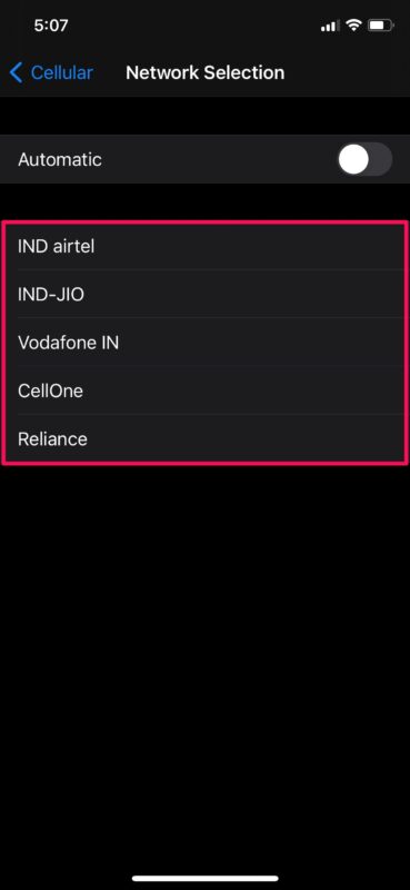 Come selezionare manualmente la rete dell'operatore su iPhone
