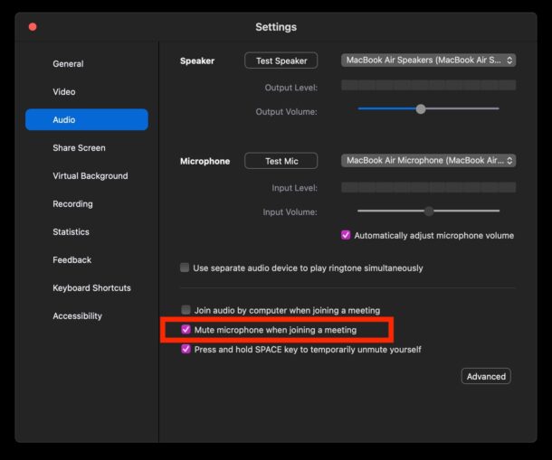 Disattiva microfono quando accedi alle riunioni Zoom su Mac e Windows