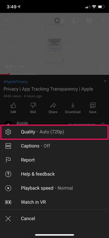 Come utilizzare le nuove impostazioni di qualità video di YouTube su iPhone e iPad