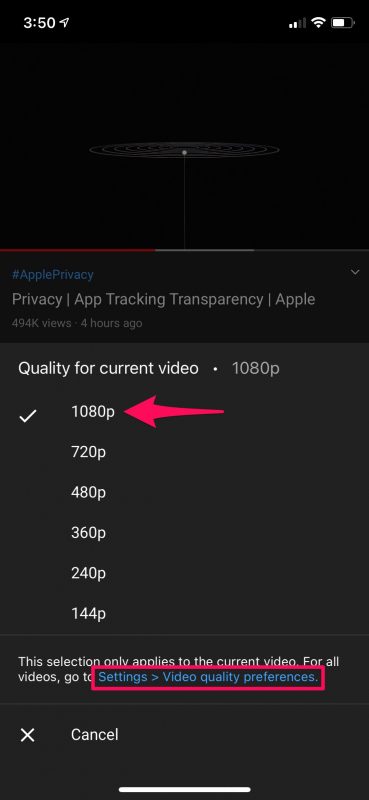 Come utilizzare le nuove impostazioni di qualità video di YouTube su iPhone e iPad
