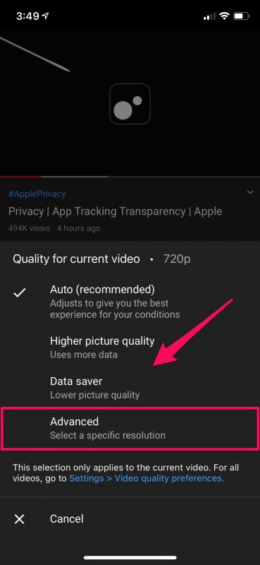 Come utilizzare le nuove impostazioni di qualità video di YouTube su iPhone e iPad