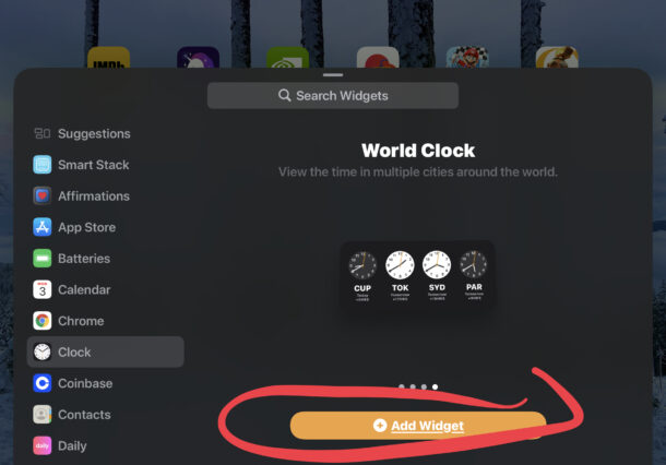 Come aggiungere widget alla schermata iniziale dell'iPad