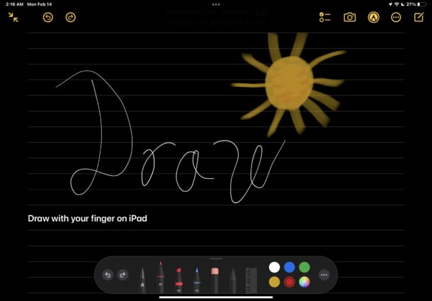 Come disegnare su iPad con un dito