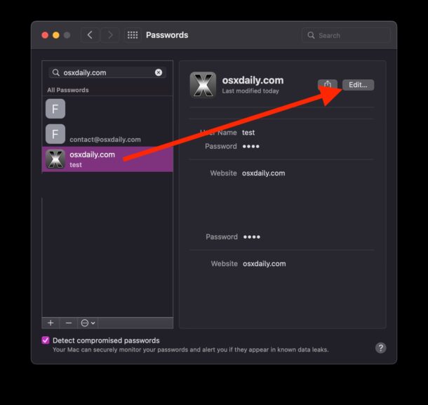 Come aggiungere note alle voci del portachiavi iCloud su Mac