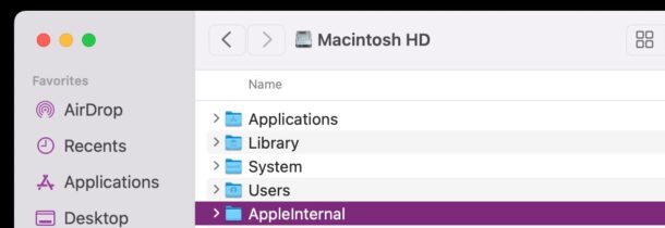 Cartella AppleInternal su Mac