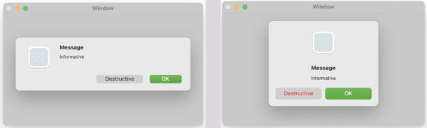 Modifica lo stile della finestra di dialogo degli avvisi su Mac