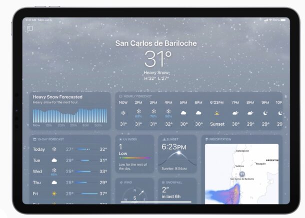 App meteo per iPadOS 16