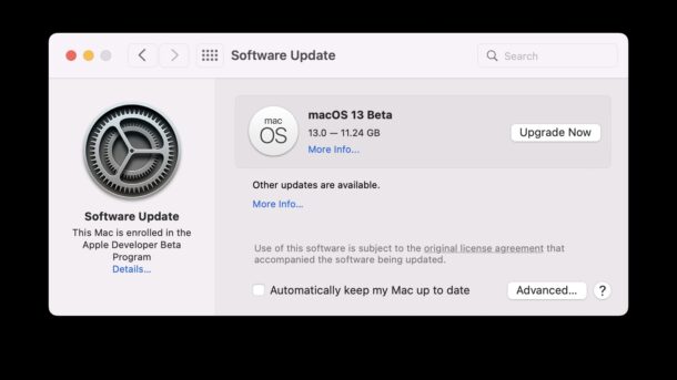 Installa e scarica macOS Ventura 13 beta