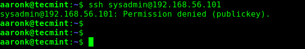 Errore autorizzazione SSH negata