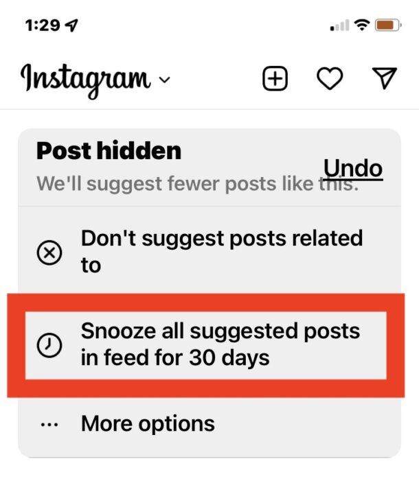 Posticipa i post suggeriti per 30 giorni