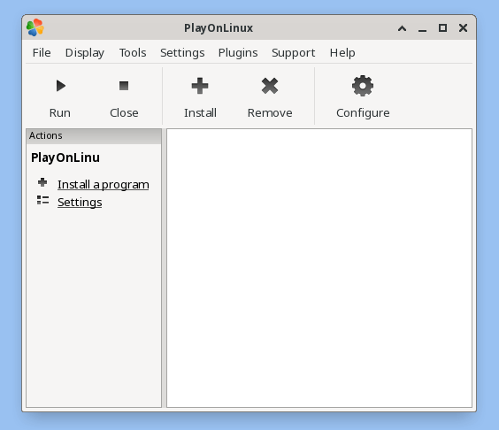 Esecuzione di PlayOnLinux in Fedora