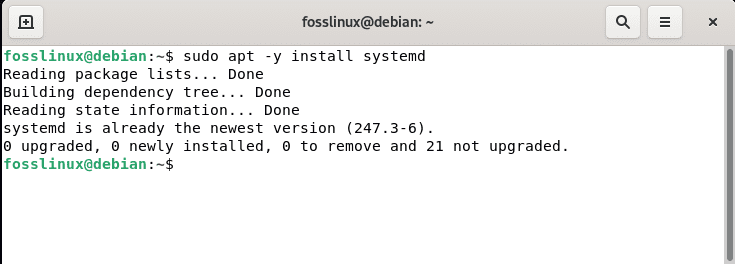 apt installa systemd