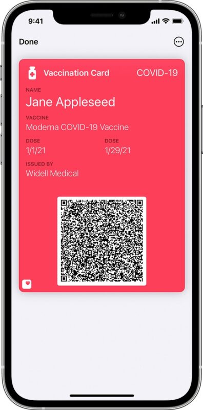 Passaporto vaccino Covid 19 su iPhone nell'app Wallet