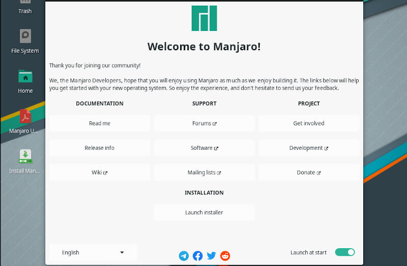 Benvenuto Manjaro Linux