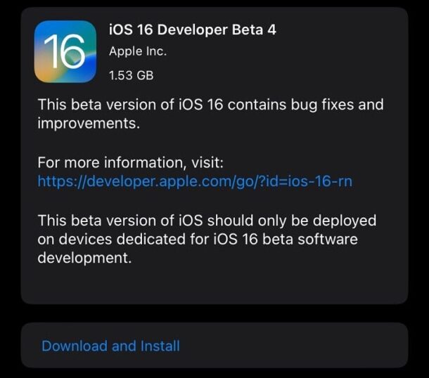 iOS 16 beta 4