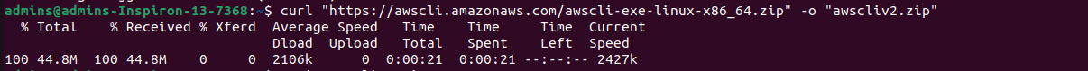 Installa AWS CLI utilizzando il comando curl