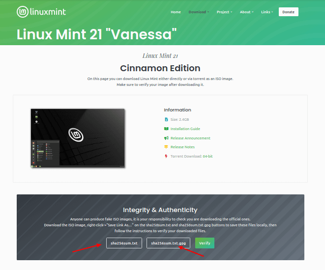 Verifica l'immagine ISO di Linux Mint