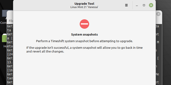 Istantanee del sistema Linux Mint