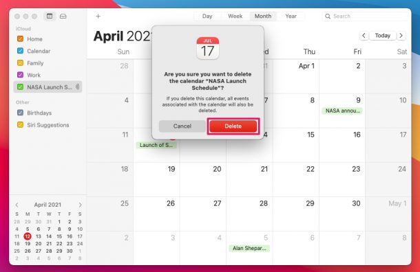 Come annullare l'iscrizione ai calendari pubblici su iPhone, iPad e Mac