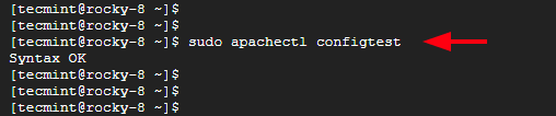 Controlla la configurazione di Apache