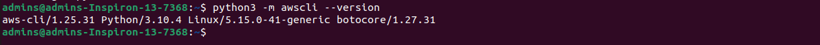 Controlla la versione di AWS