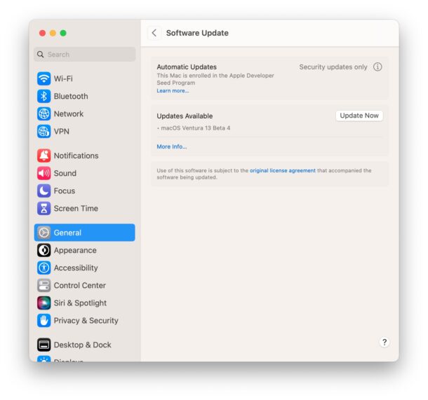 macOS Ventura beta 4