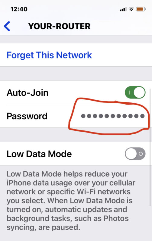 Vedi password wi-fi su iPhone o iPad