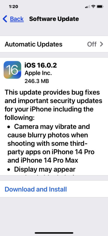 Scarica iOS 16.0.2