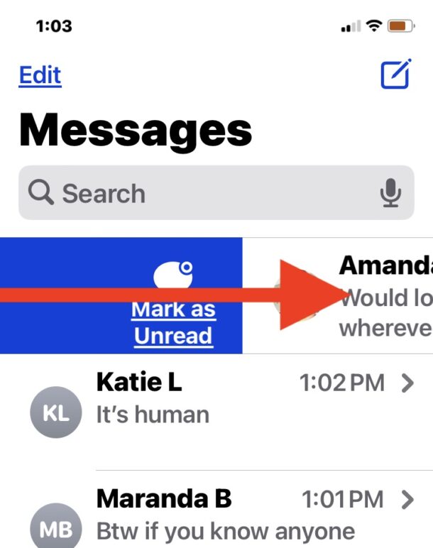 Come contrassegnare i messaggi come non letti su iPhone