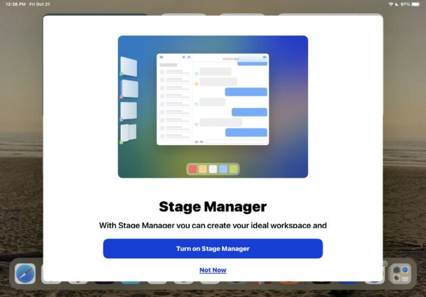 Attiva Stage Manager su iPad