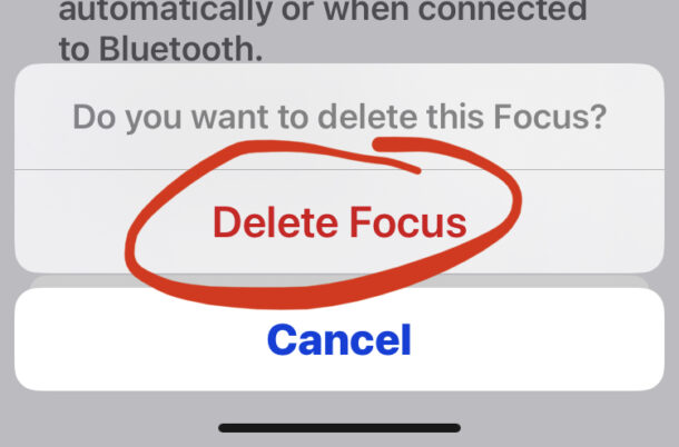 Come eliminare una modalità Focus su iPhone o iPad