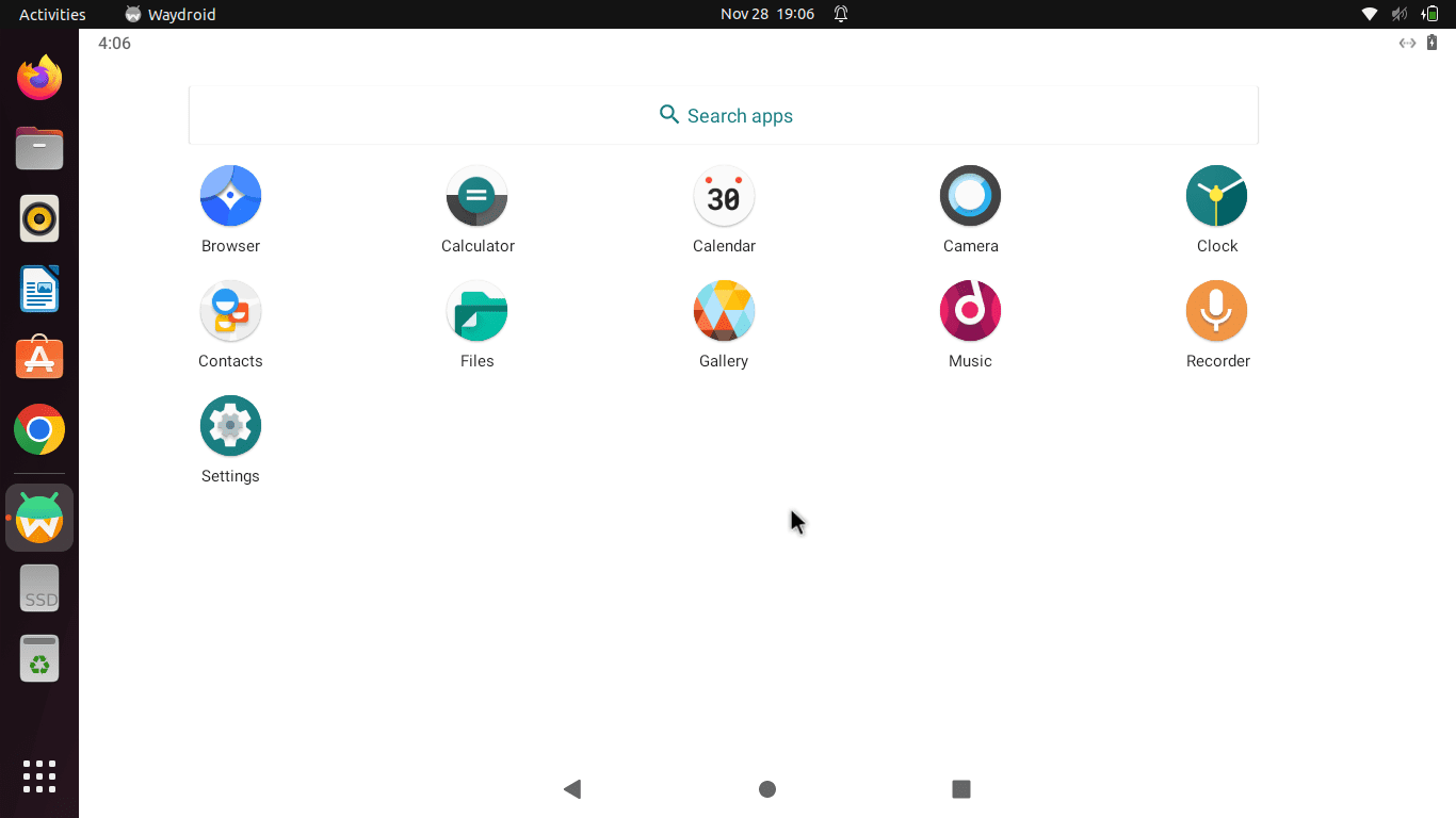 sistema Android attivo e funzionante