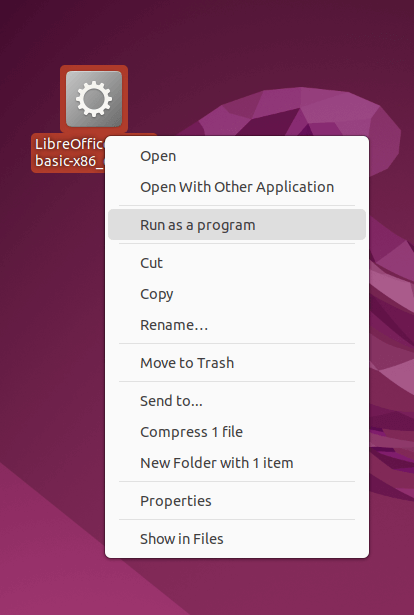 Esegui LibreOffice Appimage