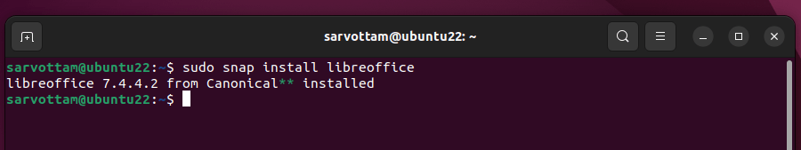 Installa LibreOffice in Ubuntu usando Snap
