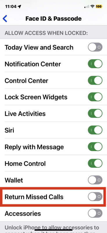 Non consentire il ritorno delle telefonate perse dalla schermata di blocco dell'iPhone