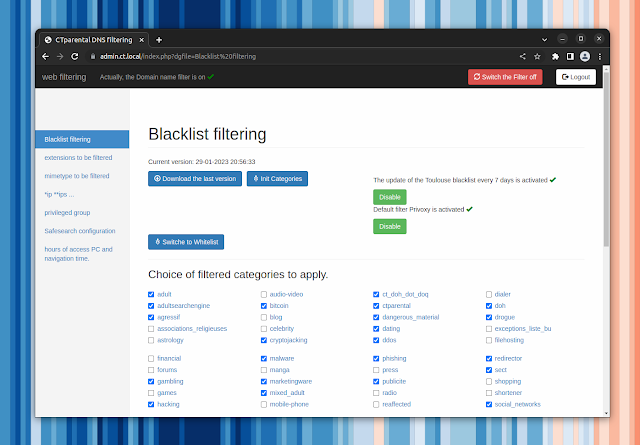 Filtraggio del sito Web CTparental Filtraggio del sito Web CTparental