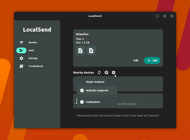 Localsend più destinatari Localsend più destinatari