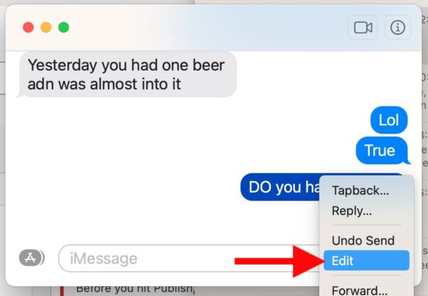 Come modificare un messaggio su Mac