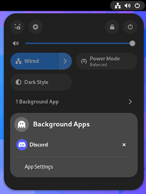 GNOME 44 app in background GNOME 44 app in background