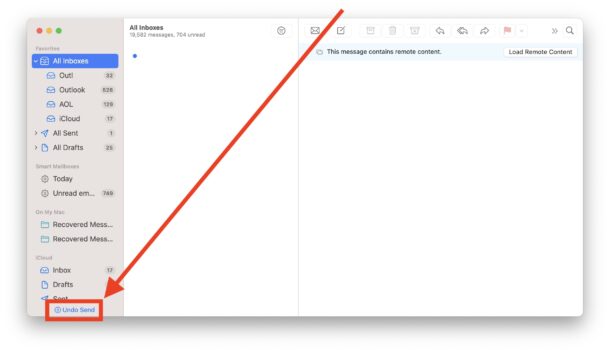 Annulla l'invio di e-mail sull'app Mac Mail