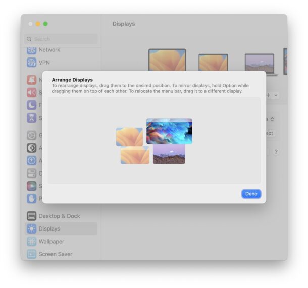 Disponi i display Mac e Universal Control in Impostazioni di sistema 