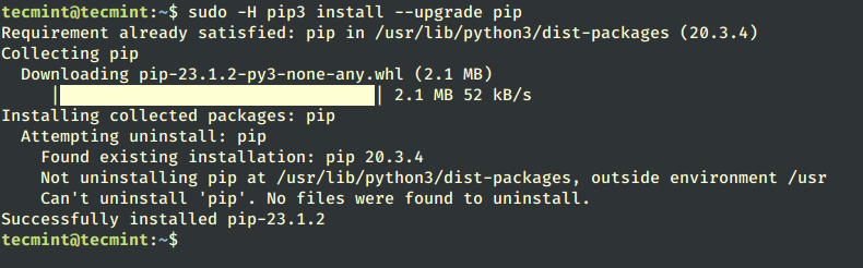 Aggiorna PIP in Linux