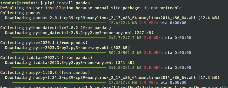 Installa Python Panda in Linux