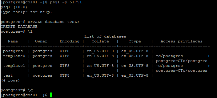 Connetti database PostgreSQL