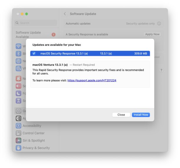 Aggiornamento della risposta di sicurezza di MacOS