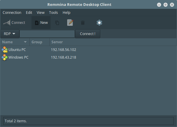 Server configurati Remmina