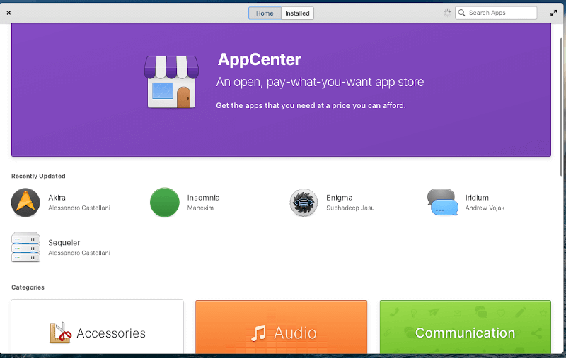 Centro app del sistema operativo elementare
