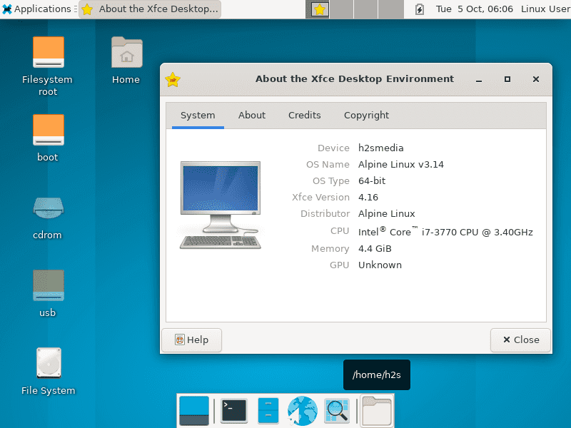 Linux alpino