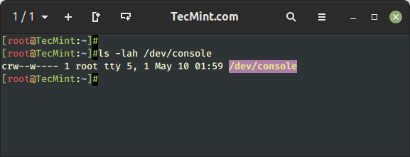 Console di sistema Linux