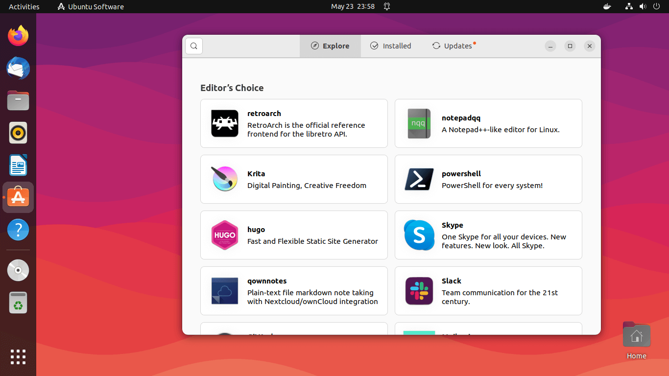 Centro software Ubuntu